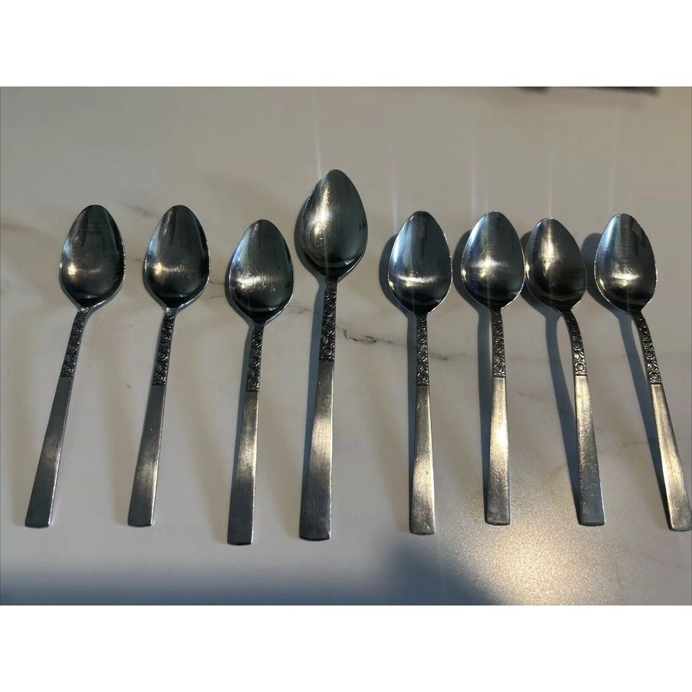 8 National Stainless Steel Flatware N.S. Co. Japan‎  Tablespoons
